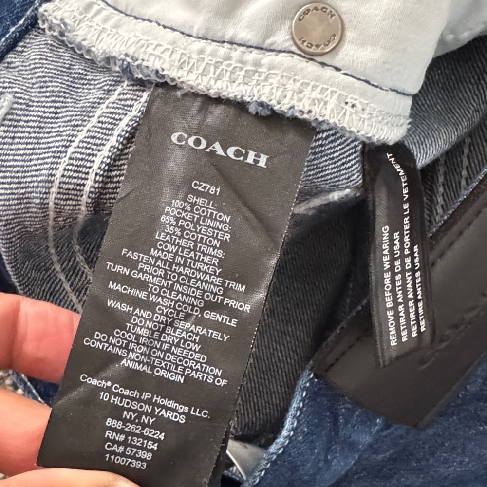 💙😍Coach Dark Blue Straight Leg Jeans 👖 unisex size28 - Picture 10 of 16